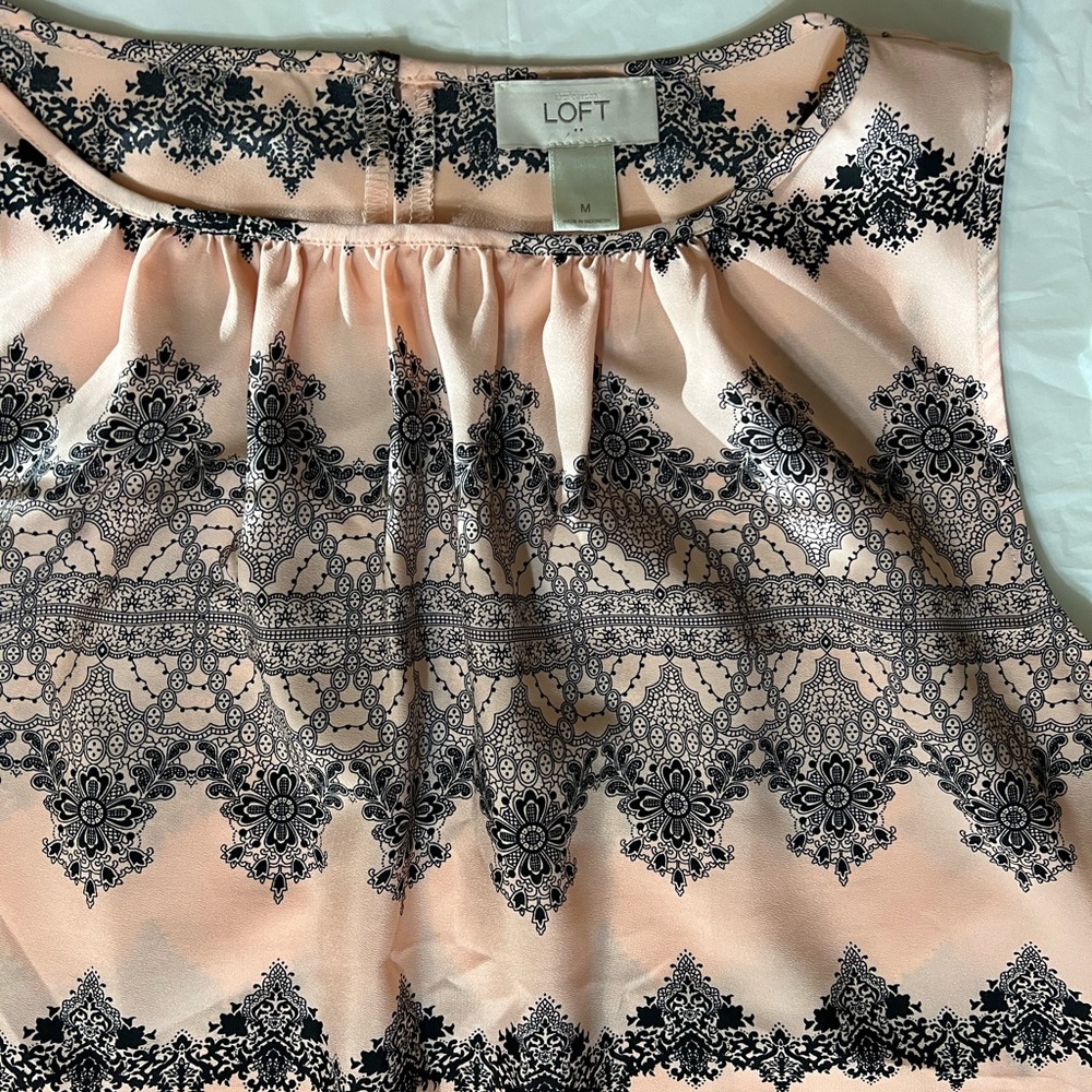 Ann Taylor Loft Womans Top Blouse Medium Multicolor Sleeveless - Picture 2 of 5